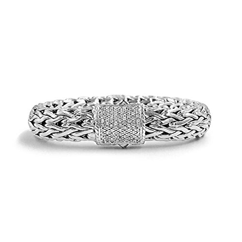 JOHN HARDY ICON PAVÉ DIAMOND STERLING SILVER BRACELET