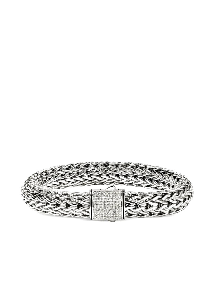 JOHN HARDY ICON PAVÉ DIAMOND STERLING SILVER BRACELET