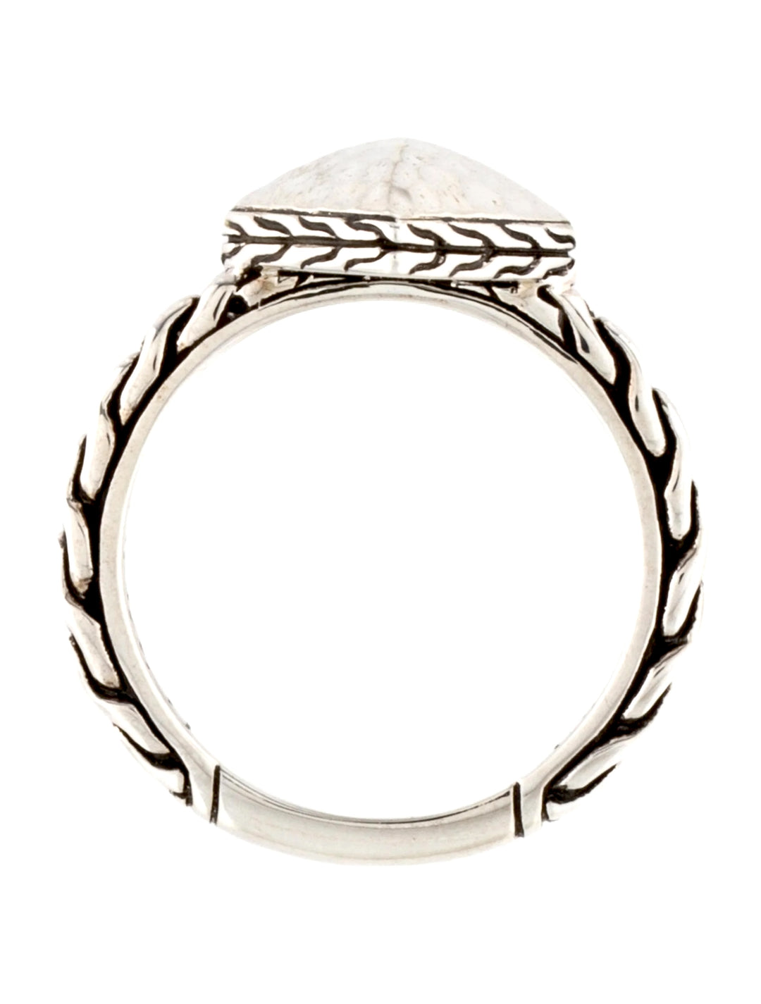 JOHN HARDY HAMMERED STERLING SILVER PYRAMID COCKTAIL RING