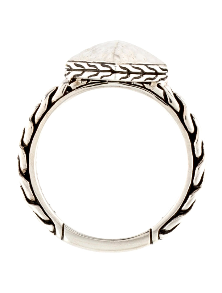 JOHN HARDY HAMMERED STERLING SILVER PYRAMID COCKTAIL RING