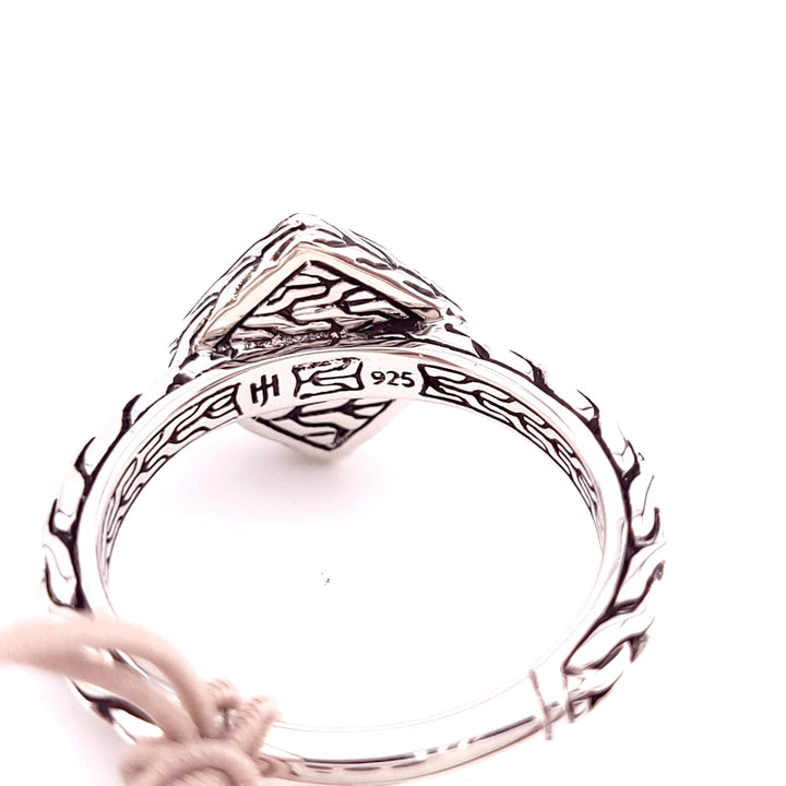 JOHN HARDY HAMMERED STERLING SILVER PYRAMID COCKTAIL RING