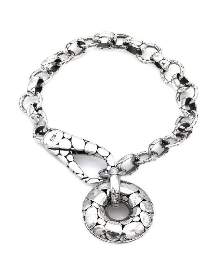 JOHN HARDY STERLING SILVER KALI PEBBLE COLLECTION CHAIN BRACELET