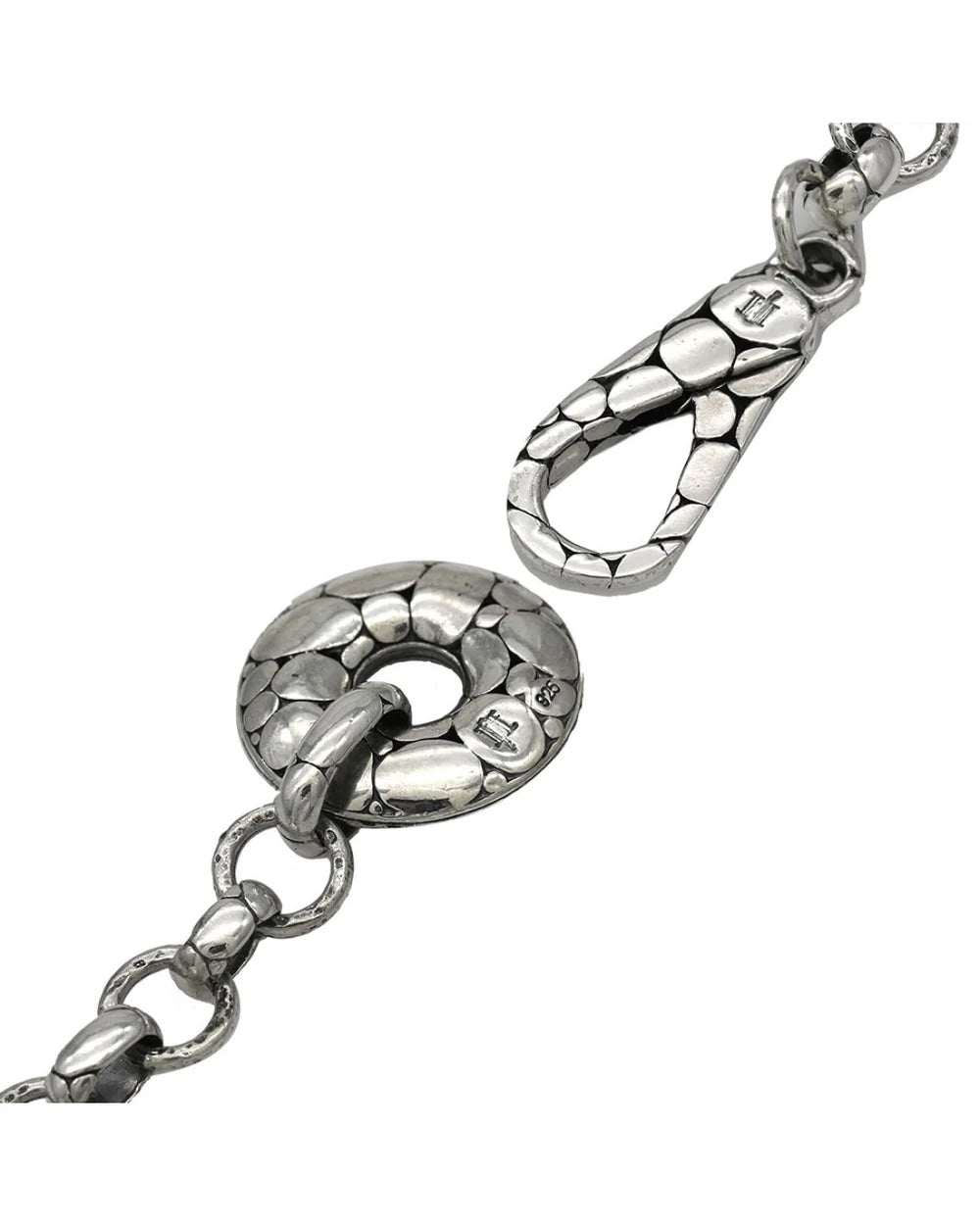 JOHN HARDY STERLING SILVER KALI PEBBLE COLLECTION CHAIN BRACELET