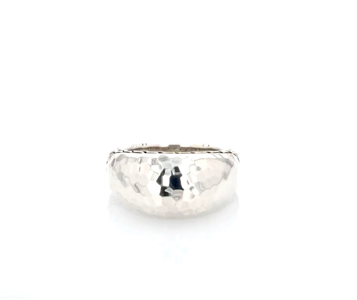 JOHN HARDY PALU HAMMERED DOME STERLING SILVER CHAIN RING