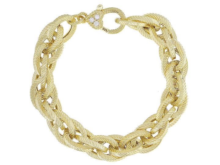 JUDITH RIPKA 14K GOLD PLATED TRIPLE ROLO LINK VERONA BRACELET
