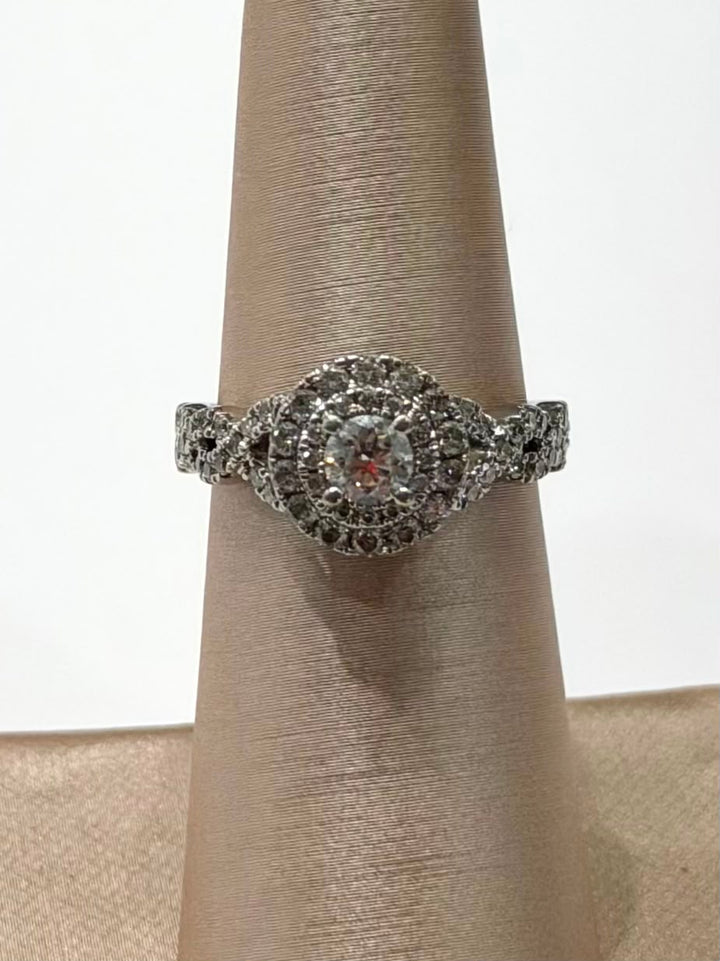 KALAHARI DIAMOND HALO IN 14K WHITE GOLD  ENGAGEMENT RING