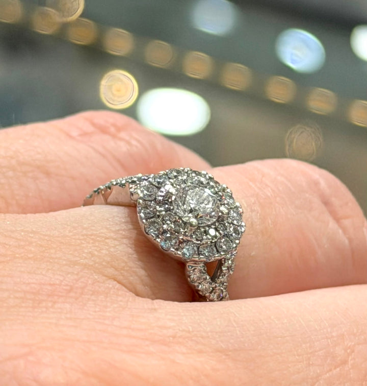 KALAHARI DIAMOND HALO IN 14K WHITE GOLD  ENGAGEMENT RING