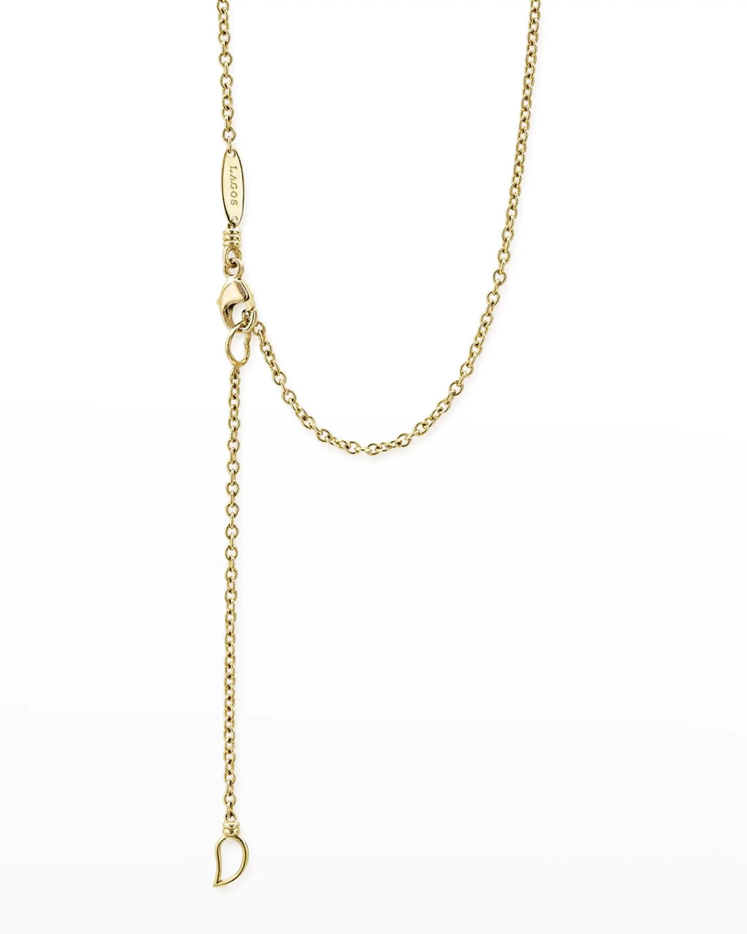 LAGOS 18K COVET ONYX ROUND 3 STATION NECKLACE