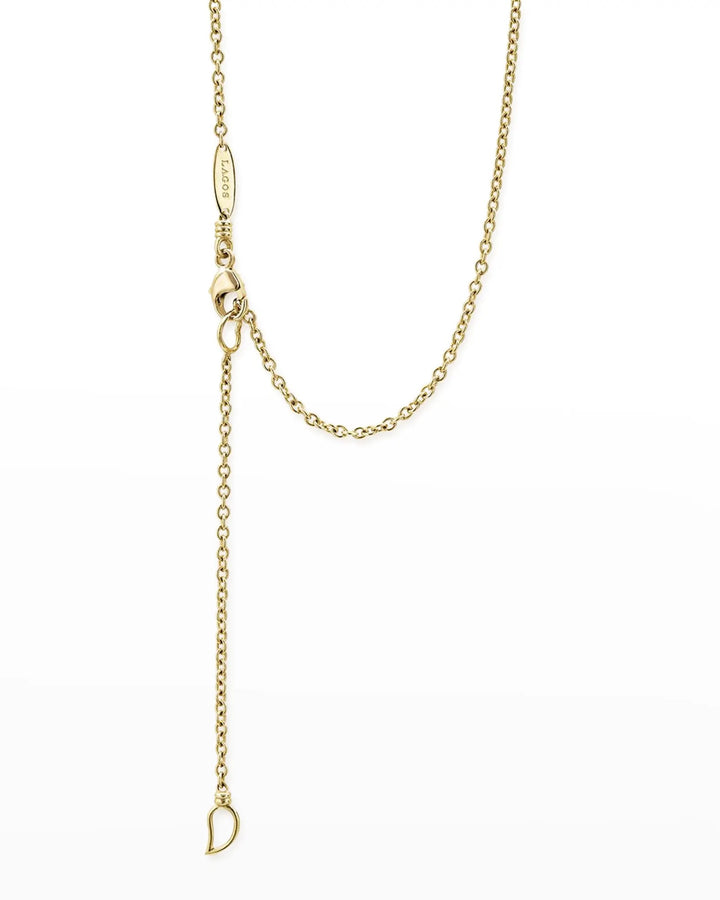 LAGOS 18K COVET ONYX ROUND 3 STATION NECKLACE
