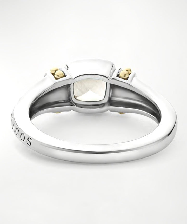 LAGOS RITTENHOUSE BEZEL SET WHITE TOPAZ CAVIAR RING