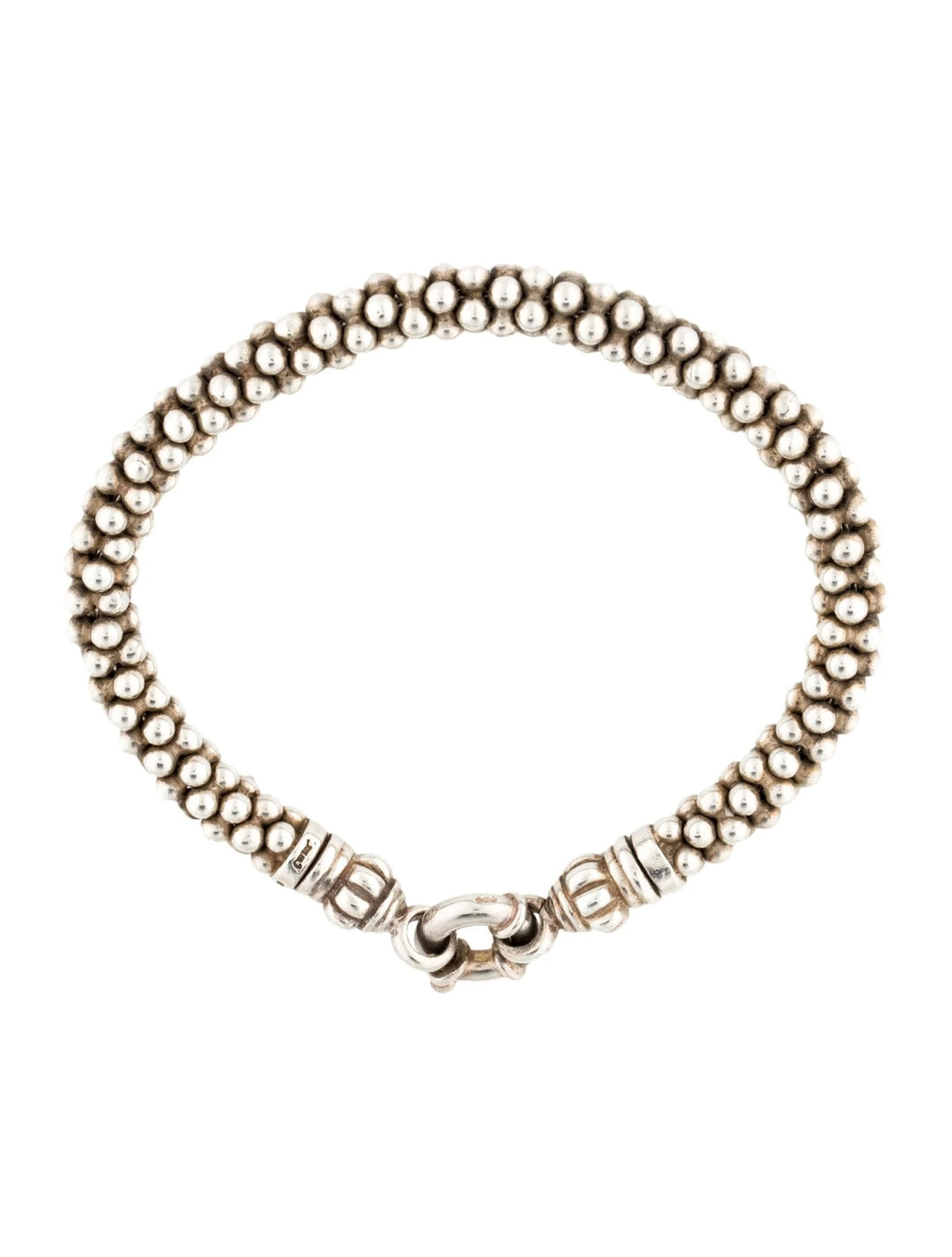 LAGOS STERLING SILVER CAVIAR BEADED LINK BRACELET