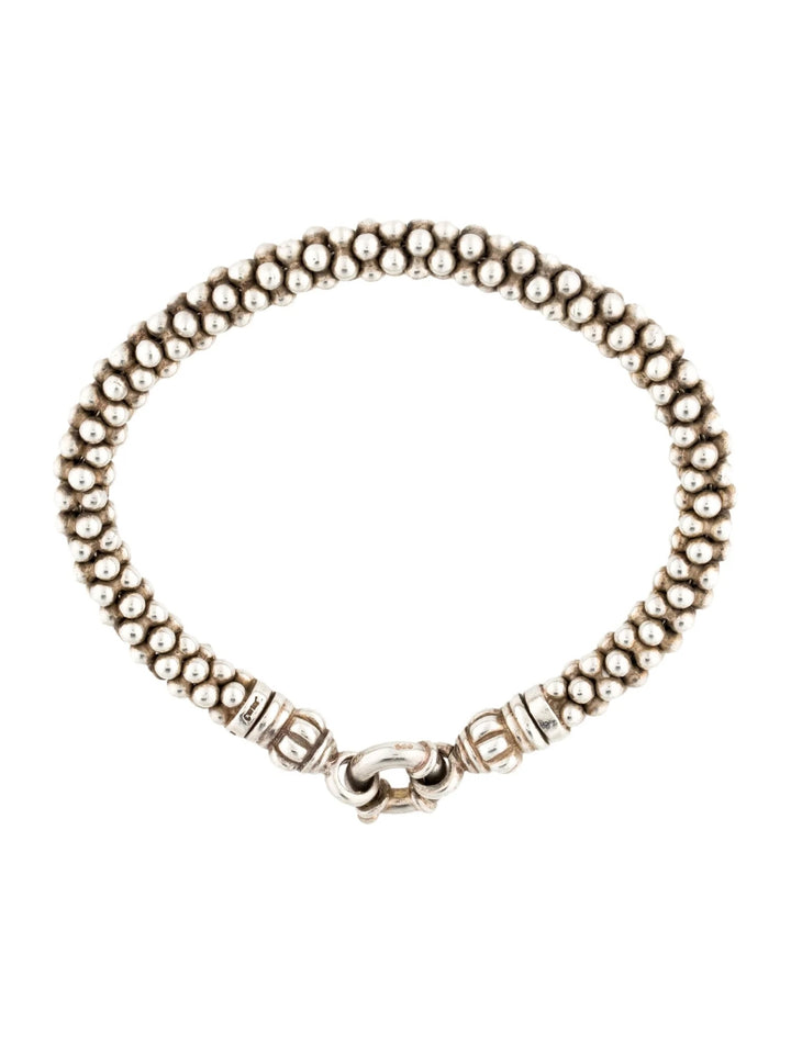 LAGOS STERLING SILVER CAVIAR BEADED LINK BRACELET