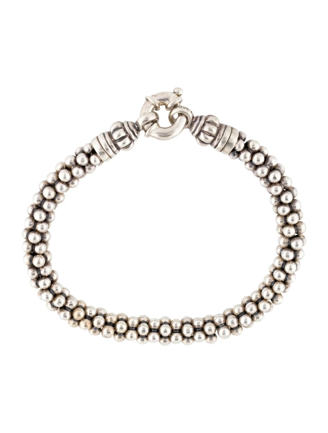 LAGOS STERLING SILVER CAVIAR BEADED LINK BRACELET