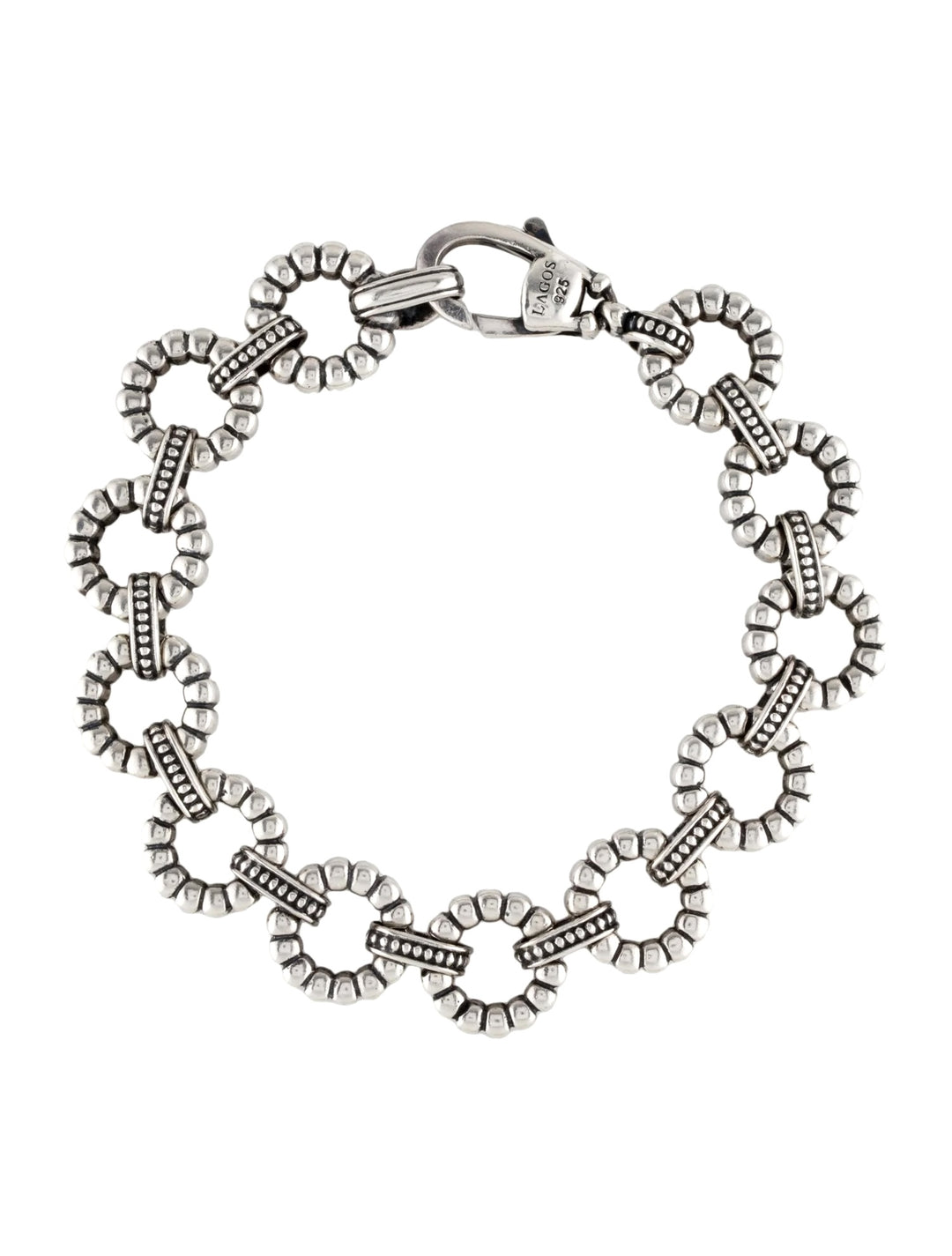 LAGOS BUBBLED CAVIAR CIRCLE LINK STERLING SILVER BRACELET
