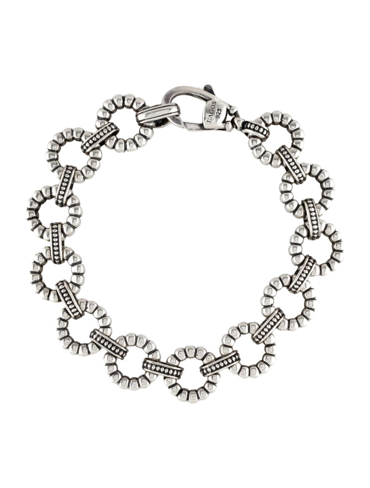 LAGOS BUBBLED CAVIAR CIRCLE LINK STERLING SILVER BRACELET