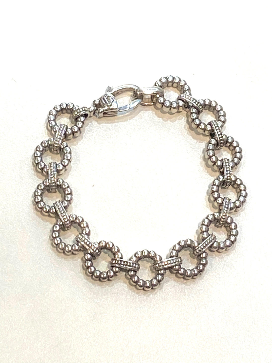 LAGOS BUBBLED CAVIAR CIRCLE LINK STERLING SILVER BRACELET