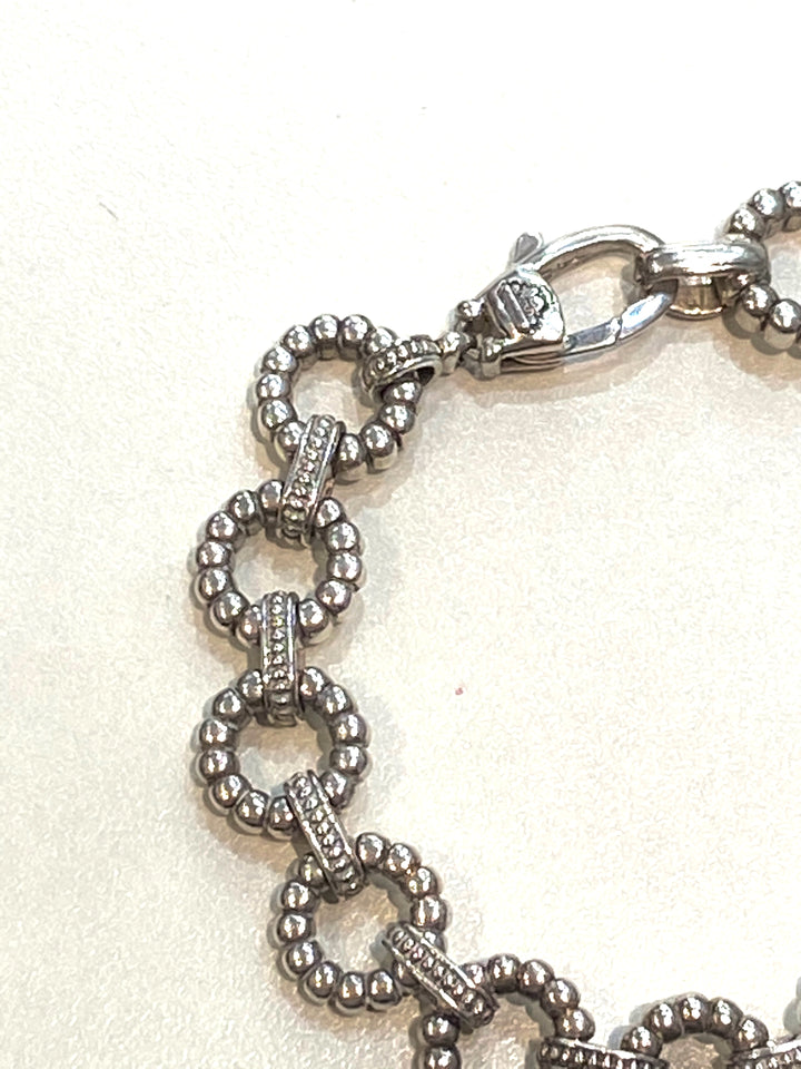 LAGOS BUBBLED CAVIAR CIRCLE LINK STERLING SILVER BRACELET