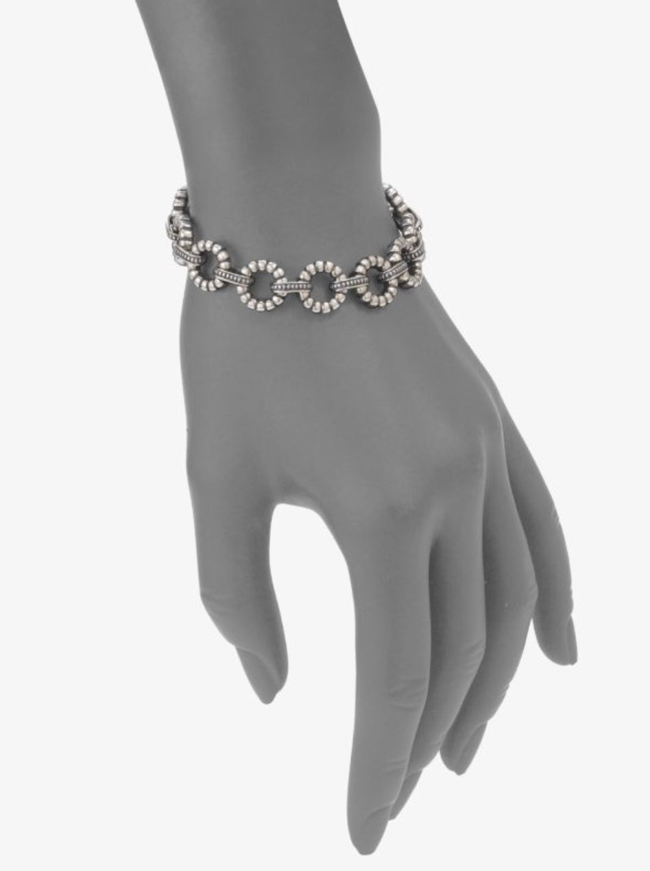LAGOS BUBBLED CAVIAR CIRCLE LINK STERLING SILVER BRACELET