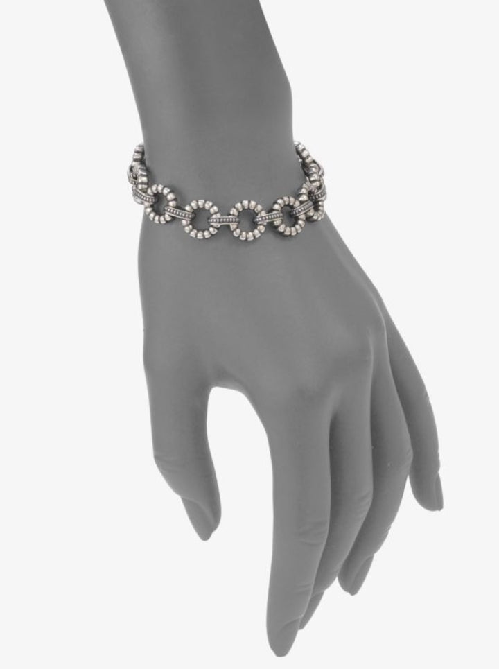 LAGOS BUBBLED CAVIAR CIRCLE LINK STERLING SILVER BRACELET