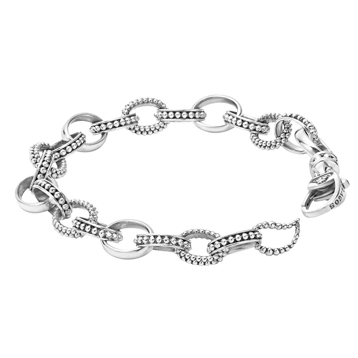 LAGOS CAVIAR BEAD LINK STERLING SILVER BRACELET