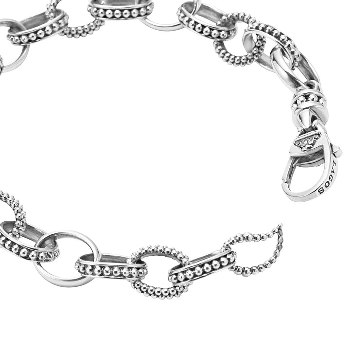LAGOS CAVIAR BEAD LINK STERLING SILVER BRACELET