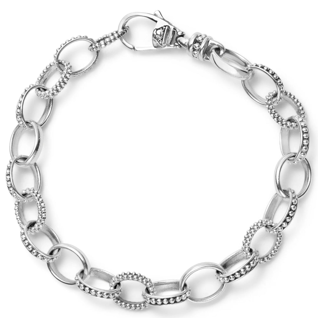 LAGOS CAVIAR BEAD LINK STERLING SILVER BRACELET