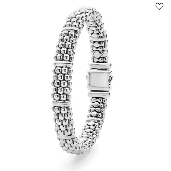 LAGOS STERLING SILVER SIGNATURE CAVIAR BEASES BRACELET