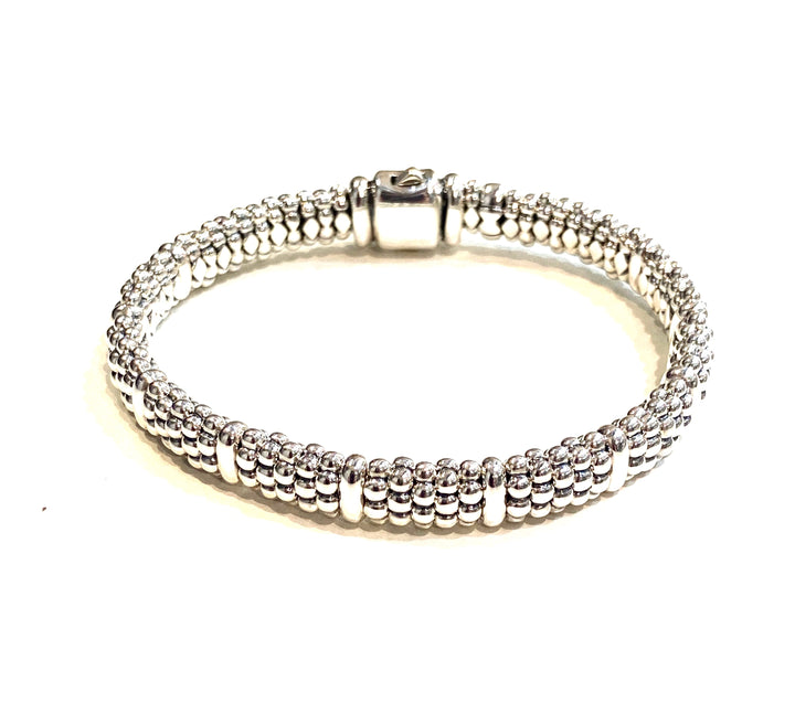 LAGOS STERLING SILVER SIGNATURE CAVIAR BEASES BRACELET