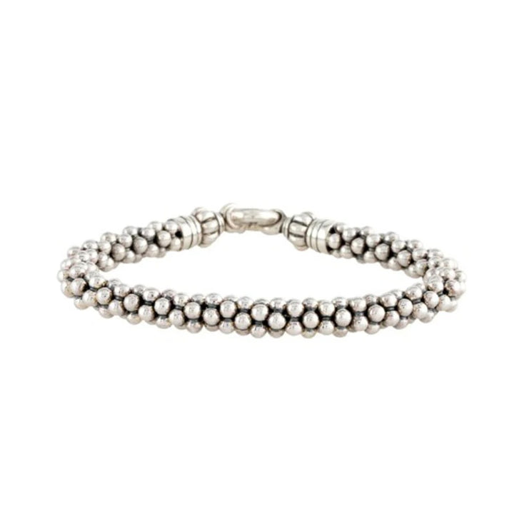 LAGOS STERLING SILVER CAVIAR BEADED LINK BRACELET
