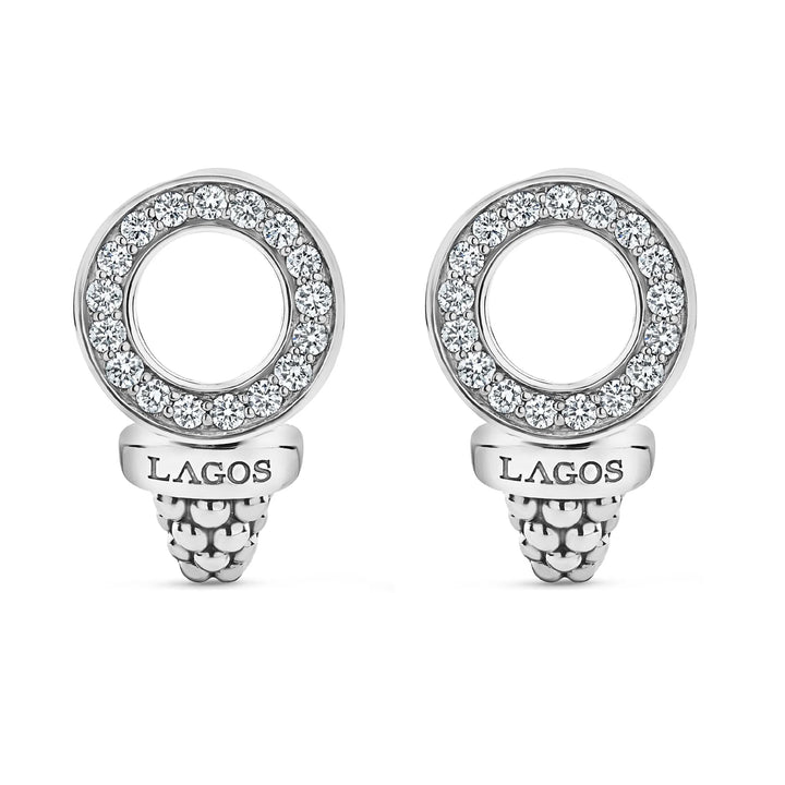 LAGOS CAVIAR SPARK CIRCLE DIAMOND EARRINGS