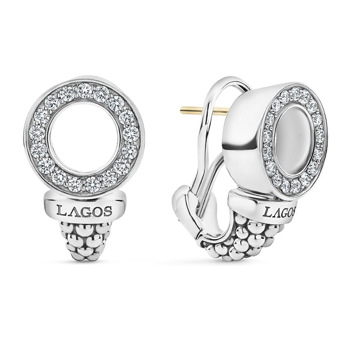 LAGOS CAVIAR SPARK CIRCLE DIAMOND EARRINGS