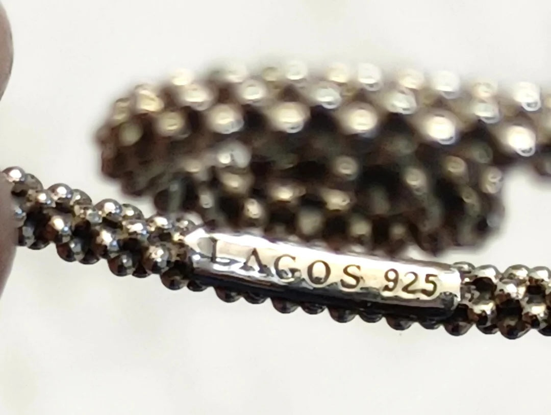 LAGOS STERLING SILVER CAVIAR SWIRL HOOP EARRINGS