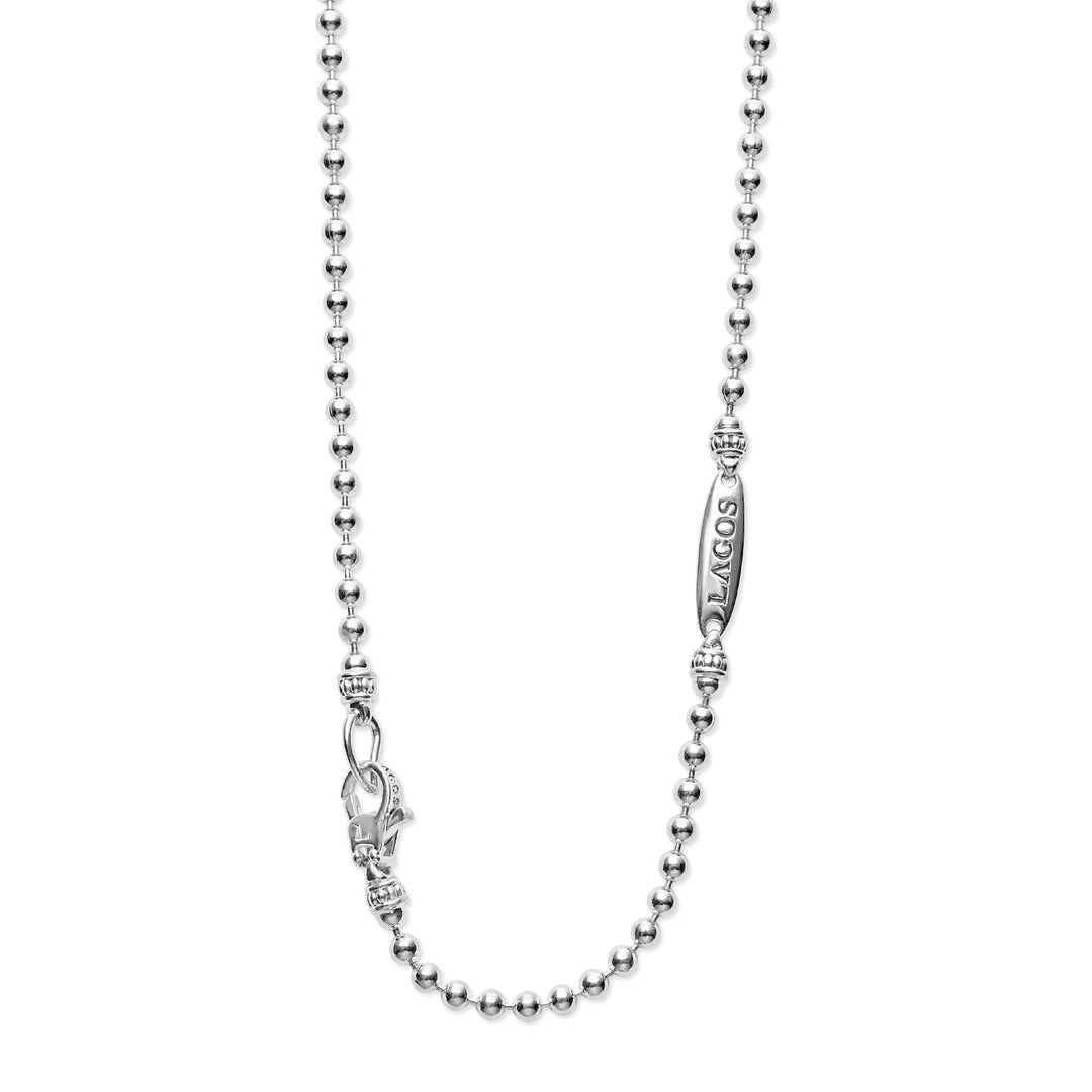 LAGOS LARGE LOVE KNOT TWO-TONE SILVER 18K GOLD PENDANT NECKLACE