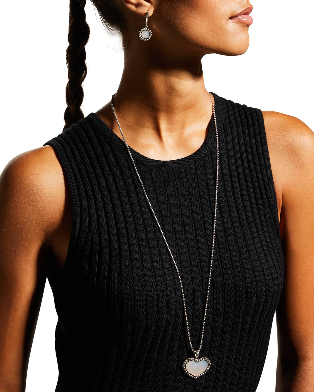 LAGOS MAYA SMALL MOTHER OF PEARL CIRCLE DROP EARRINGS