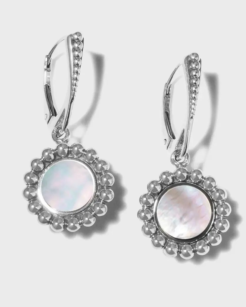 LAGOS MAYA SMALL MOTHER OF PEARL CIRCLE DROP EARRINGS