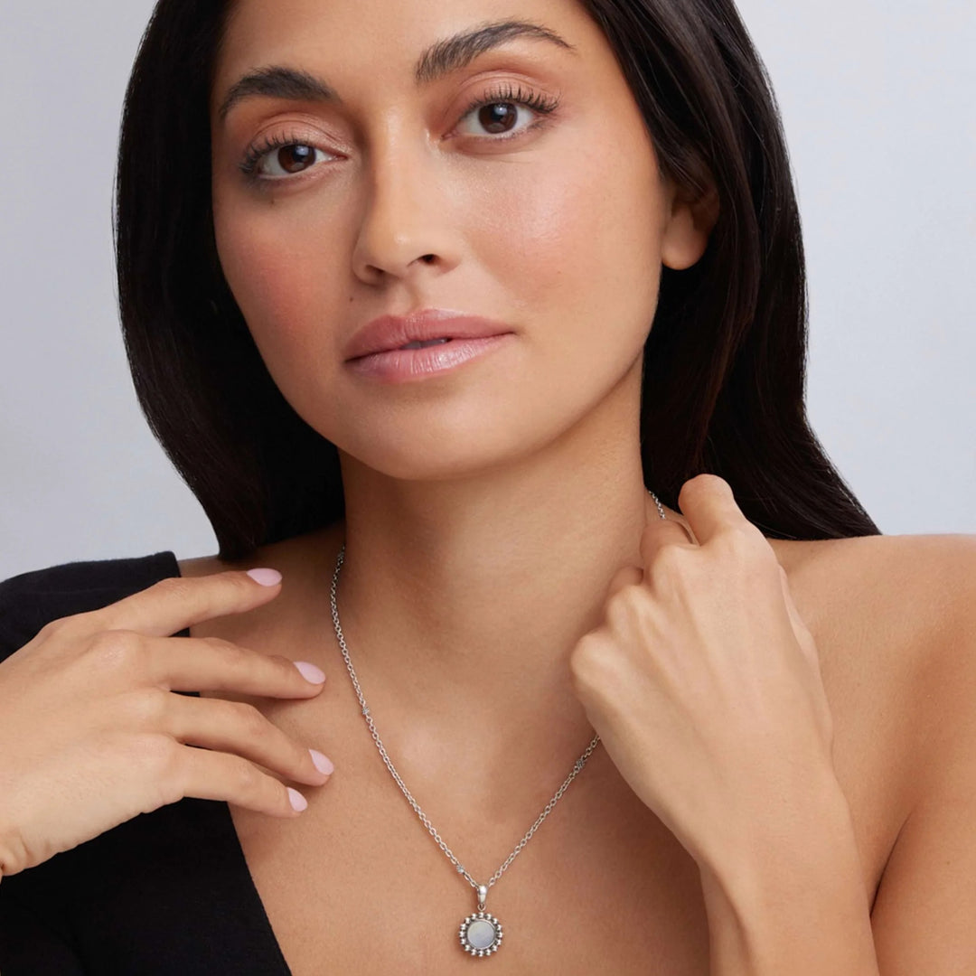 LAGOS MAYA SMALL MOTHER OF PEARL CIRCLE PENDANT NECKLACE