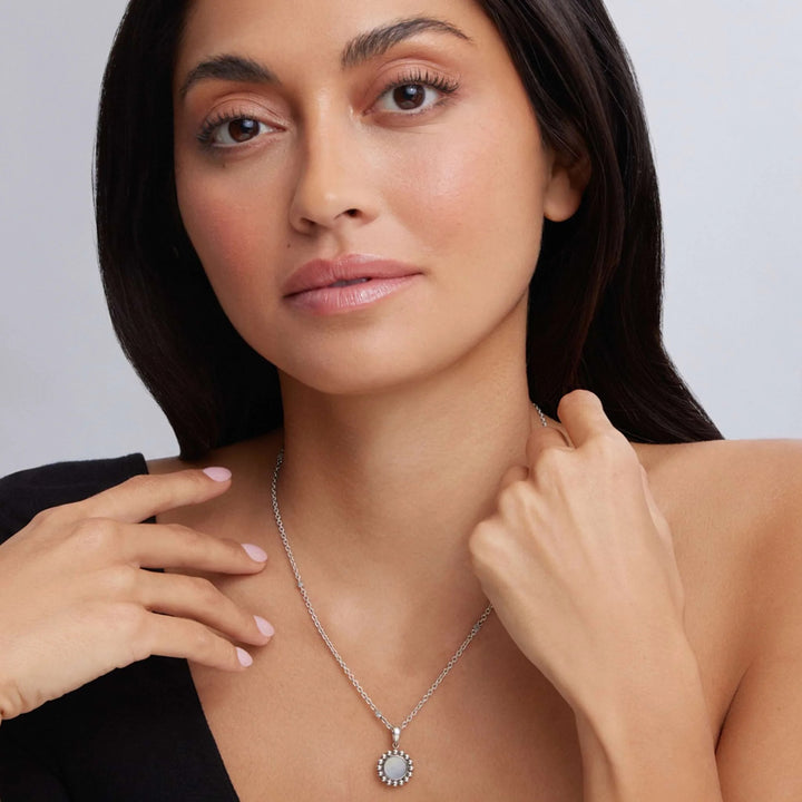 LAGOS MAYA SMALL MOTHER OF PEARL CIRCLE PENDANT NECKLACE
