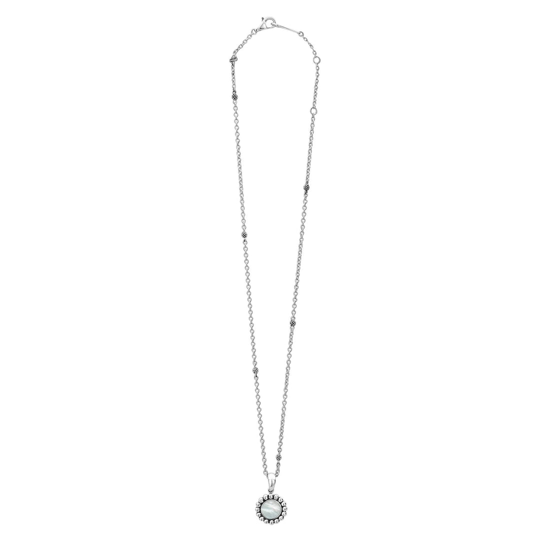 LAGOS MAYA SMALL MOTHER OF PEARL CIRCLE PENDANT NECKLACE