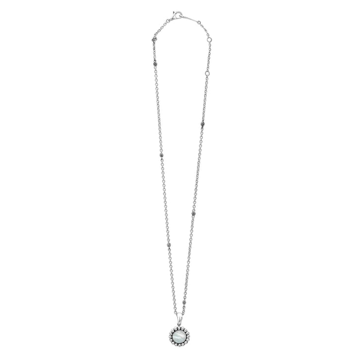 LAGOS MAYA SMALL MOTHER OF PEARL CIRCLE PENDANT NECKLACE