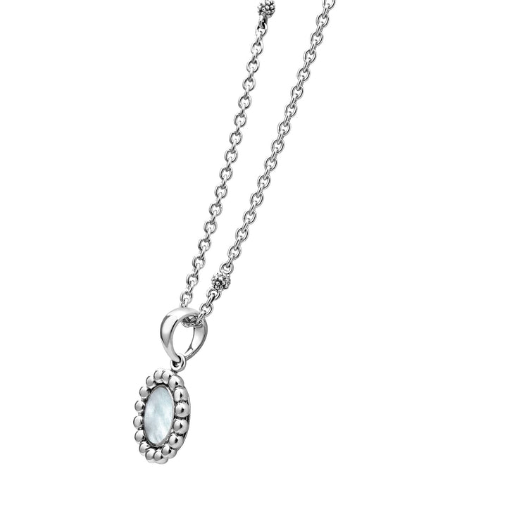LAGOS MAYA SMALL MOTHER OF PEARL CIRCLE PENDANT NECKLACE