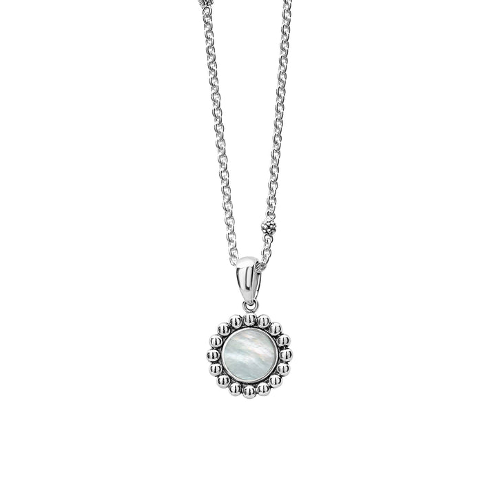 LAGOS MAYA SMALL MOTHER OF PEARL CIRCLE PENDANT NECKLACE