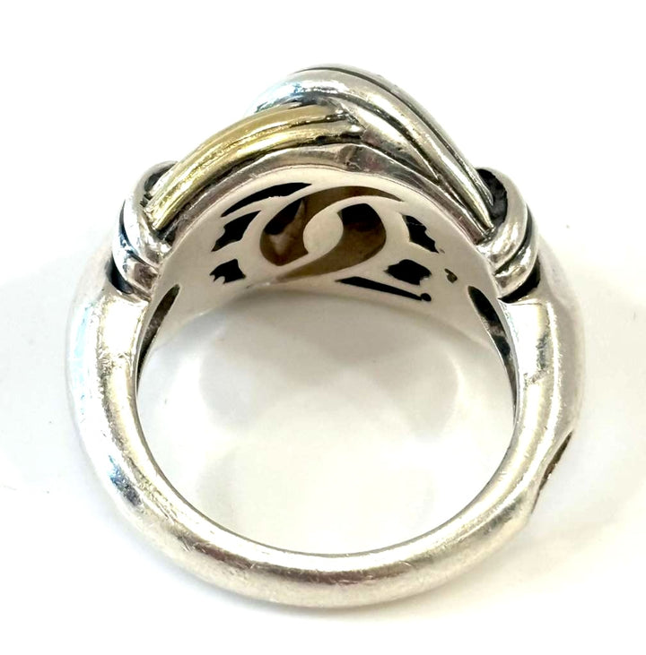 LAGOS STERLING SILVER &amp; 18K GOLD CAVIAR KNOT RING
