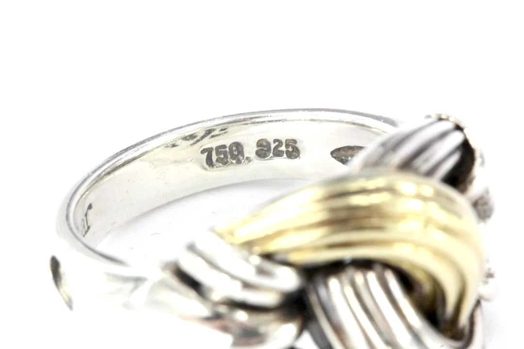 LAGOS STERLING SILVER &amp; 18K GOLD CAVIAR KNOT RING