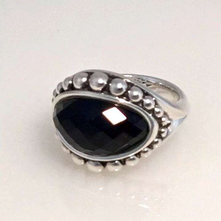 LAGOS STERLING SILVER MAYA ONYX RING