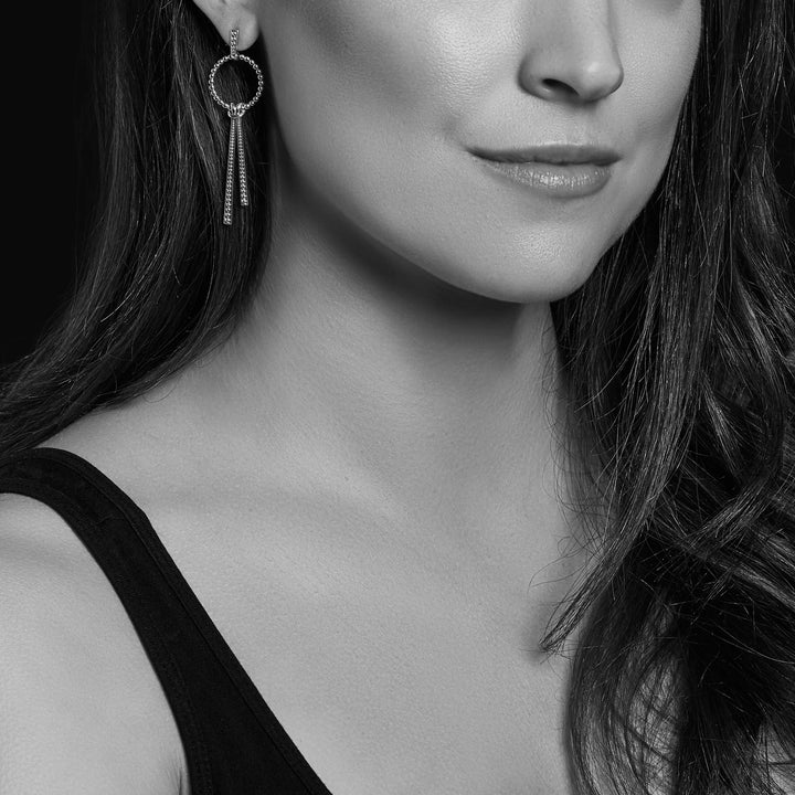 LAGOS SIGNATURE CAVIAR DOUBLE STATION LINEAR DROP EARRINGS