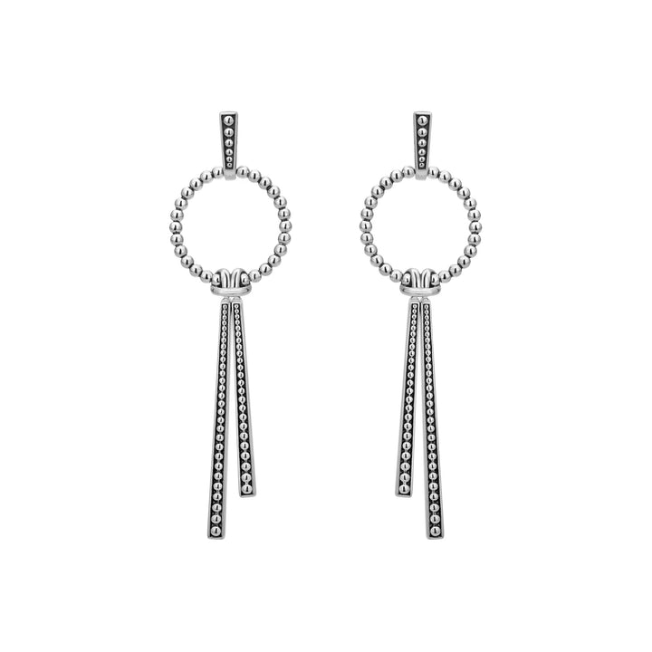 LAGOS SIGNATURE CAVIAR DOUBLE STATION LINEAR DROP EARRINGS