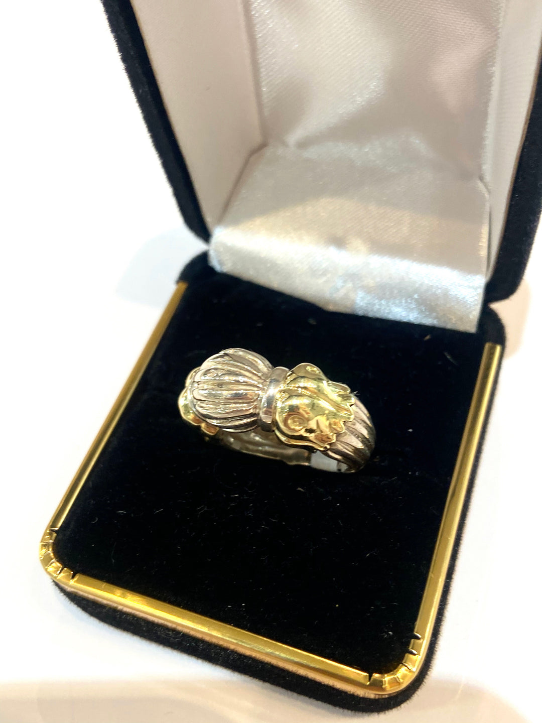 LAGOS CAVIAR STERLING SILVER 18K GOLD STATEMENT RING