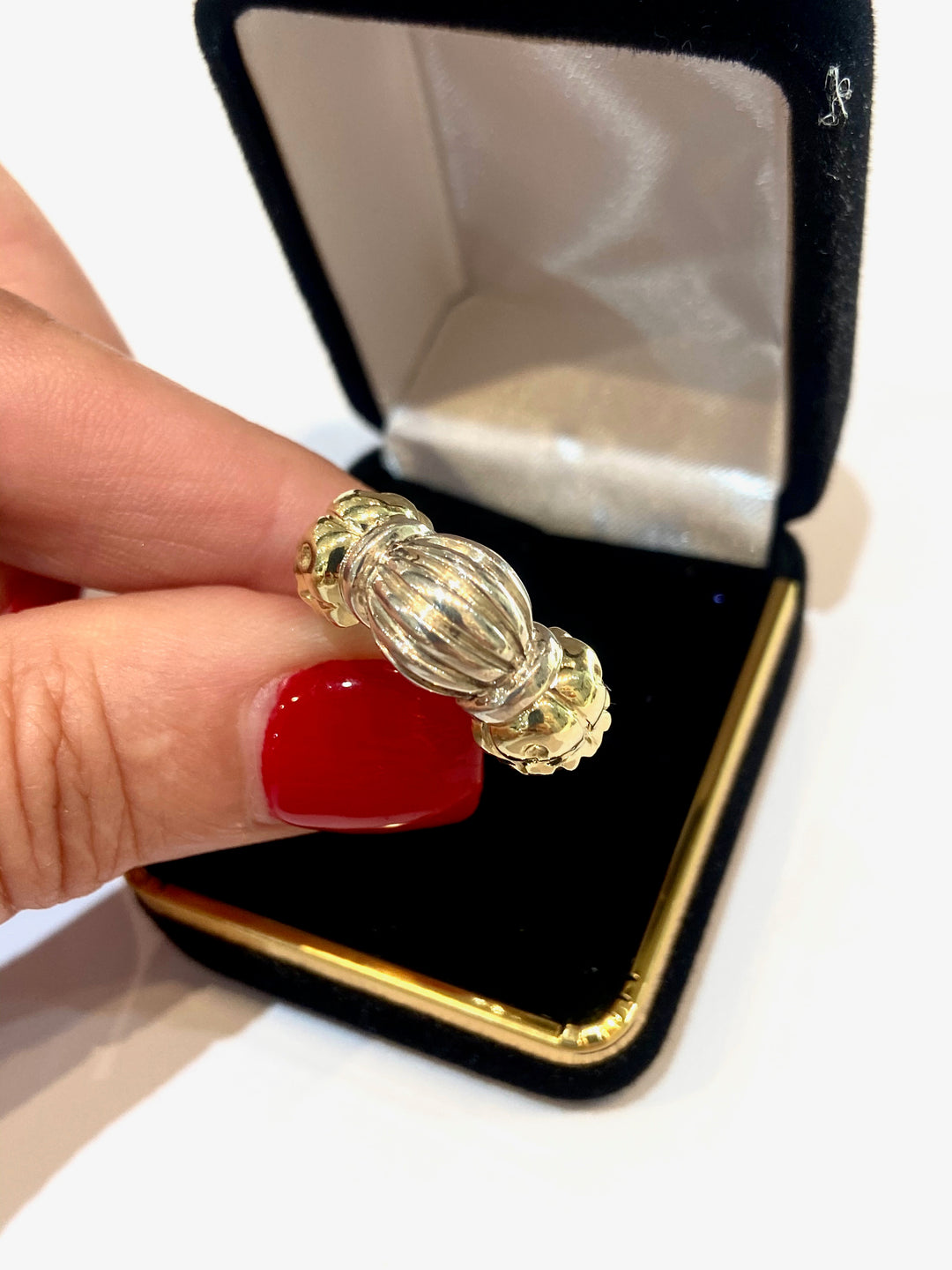 LAGOS CAVIAR STERLING SILVER 18K GOLD STATEMENT RING