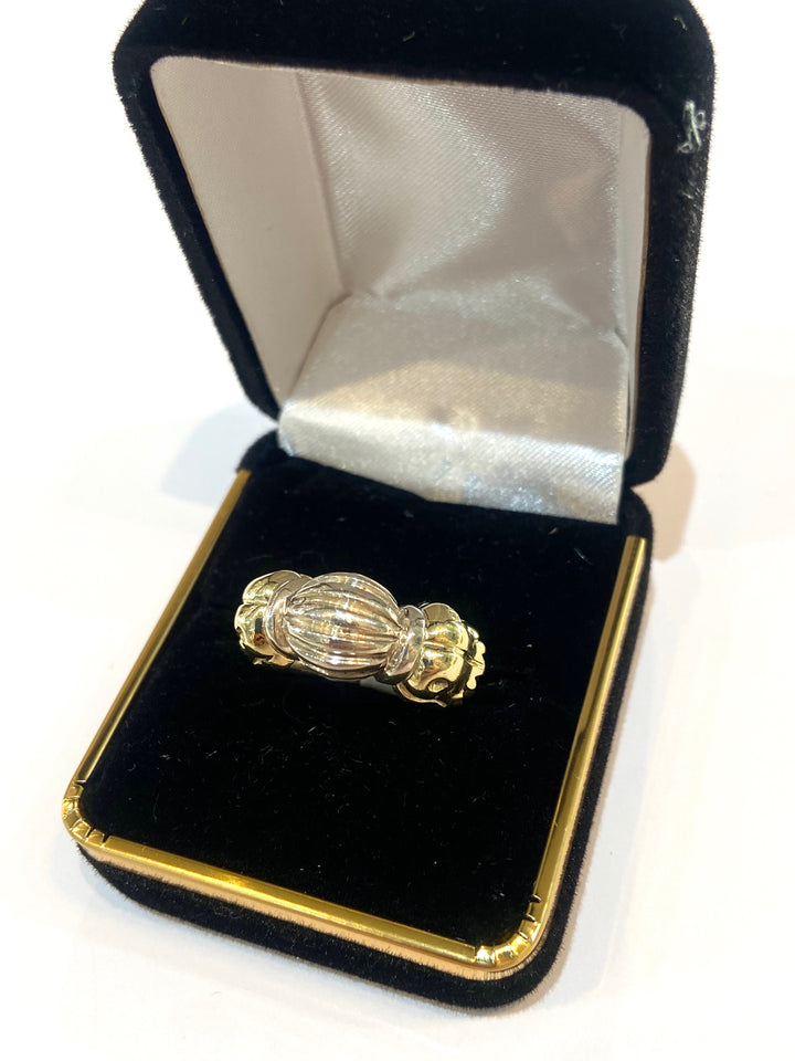 LAGOS CAVIAR STERLING SILVER 18K GOLD STATEMENT RING