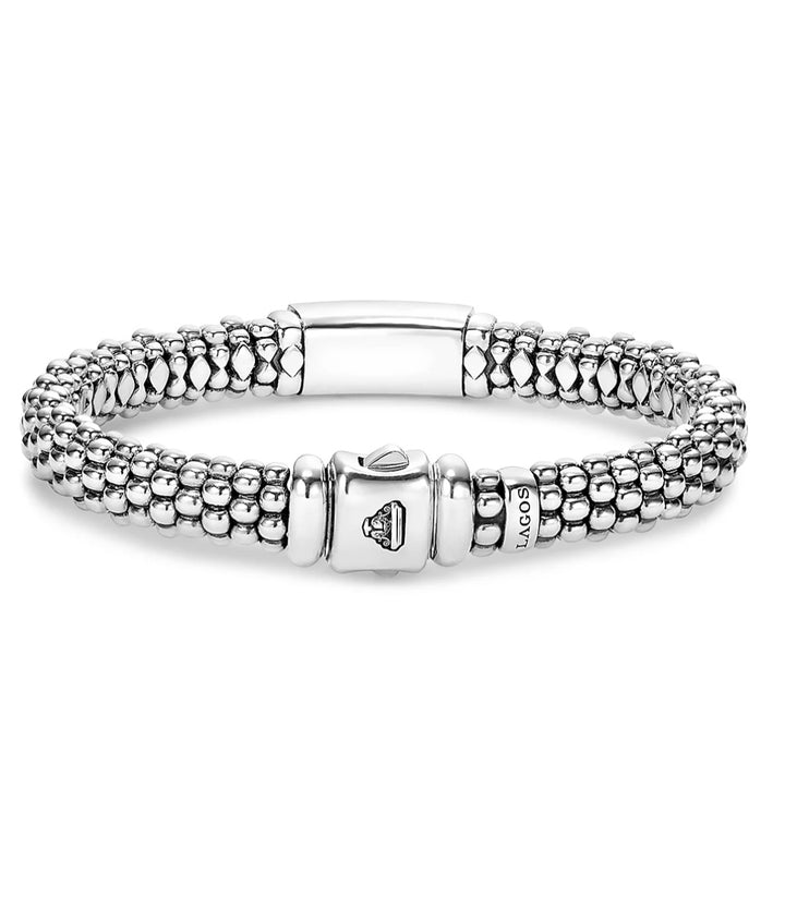 STERLING SILVER MAYA ESCAPE QUARTZ &amp; COMPOSITE TURQUOISE DOUBLET CAVIAR BRACELET